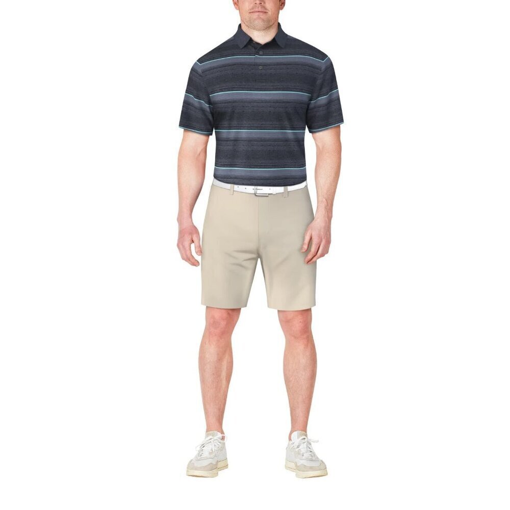 Ben Hogan Men's Texture Stripe Short Sleeve Golf Polo Shirt, Size M (38/40) - Picture 2 of 3